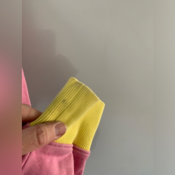 Teddy Fresh Hoodie Sweatshirt Pastel Color Block Purple Yellow Pink Unisex S - Picture 3 of 7